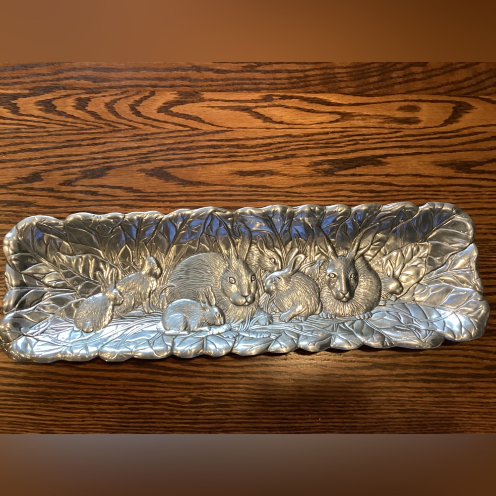 Arthur Court 1990 Vintage Silver-tone Bunny Tray